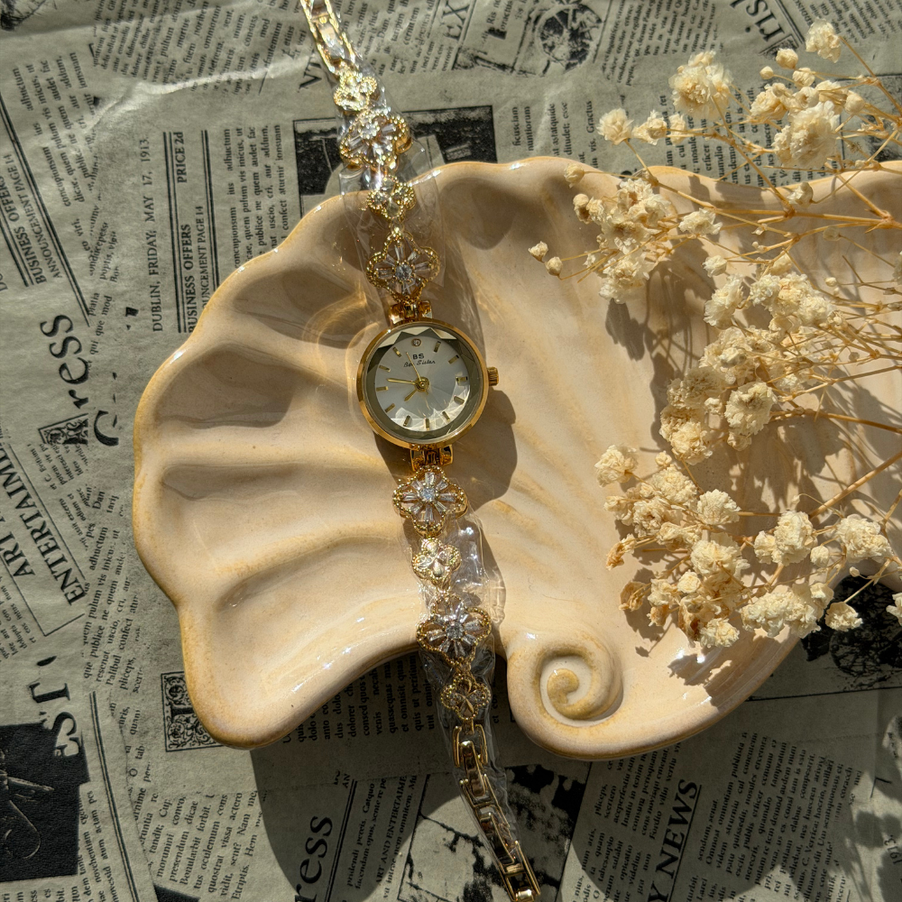 Gold Quatrefoil Watch