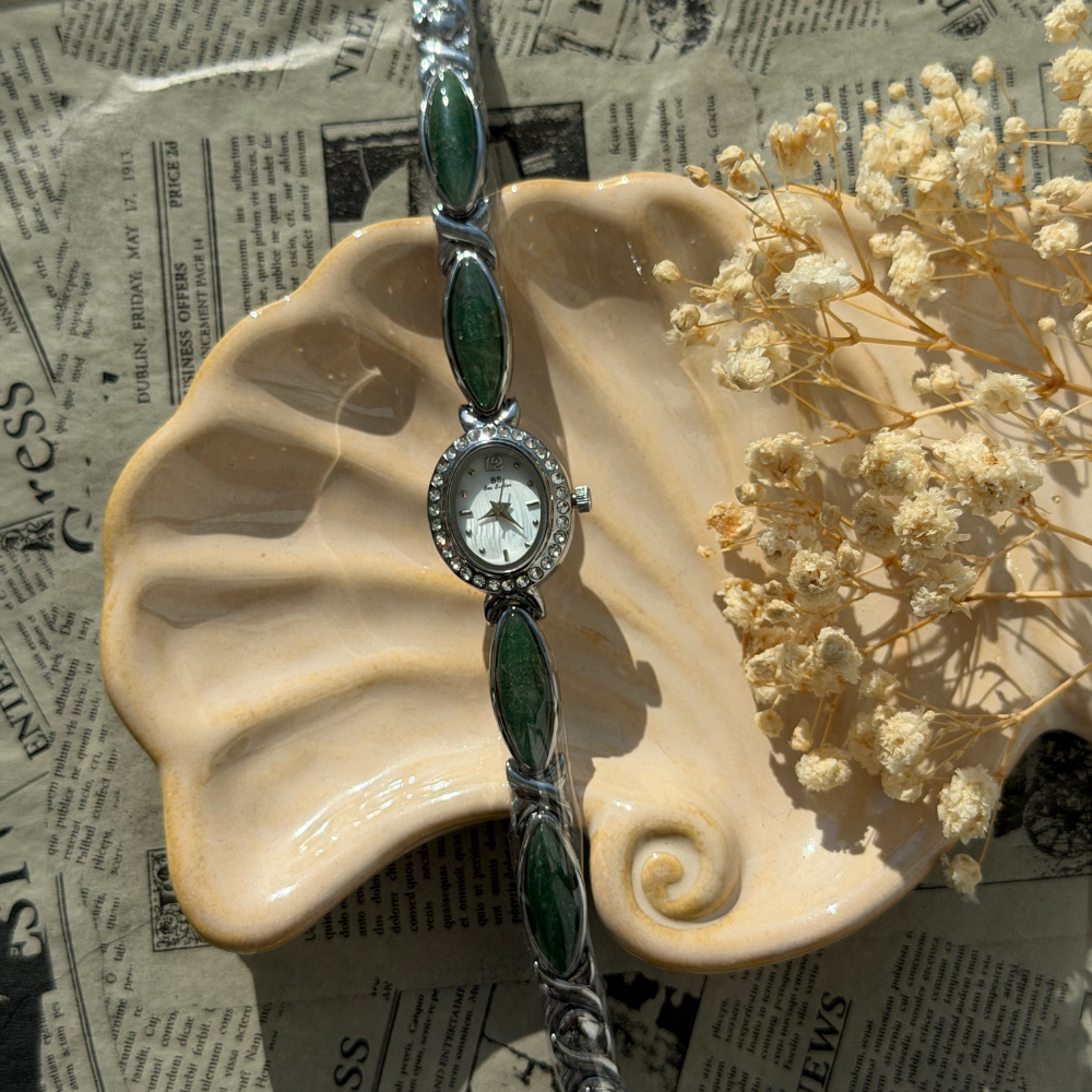 Silver Jade Watch
